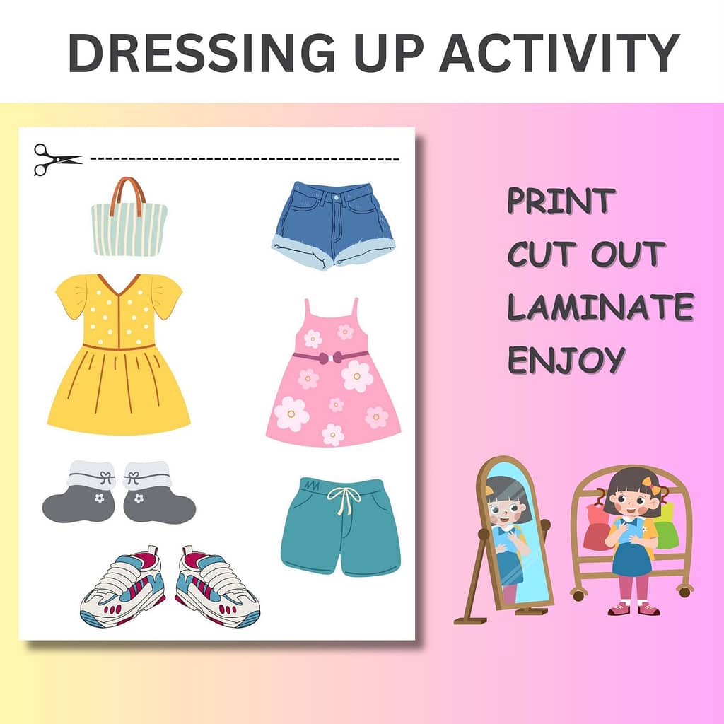 Preschool seasonal worksheets Preschool dess up activity