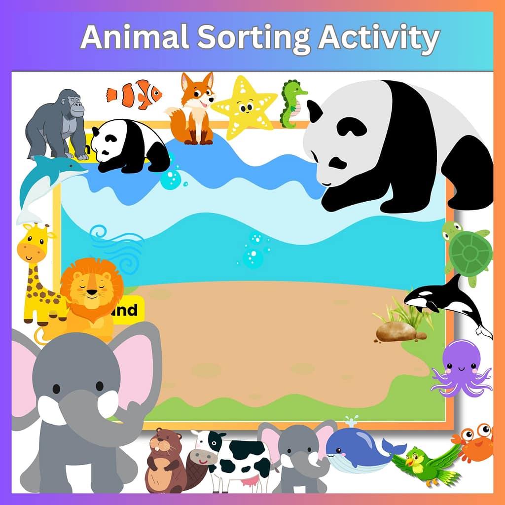 Sorting activity for preschoolers Interactive Play Educational Tools Kids Activity Habitat Recognition Creative Learning Group Play