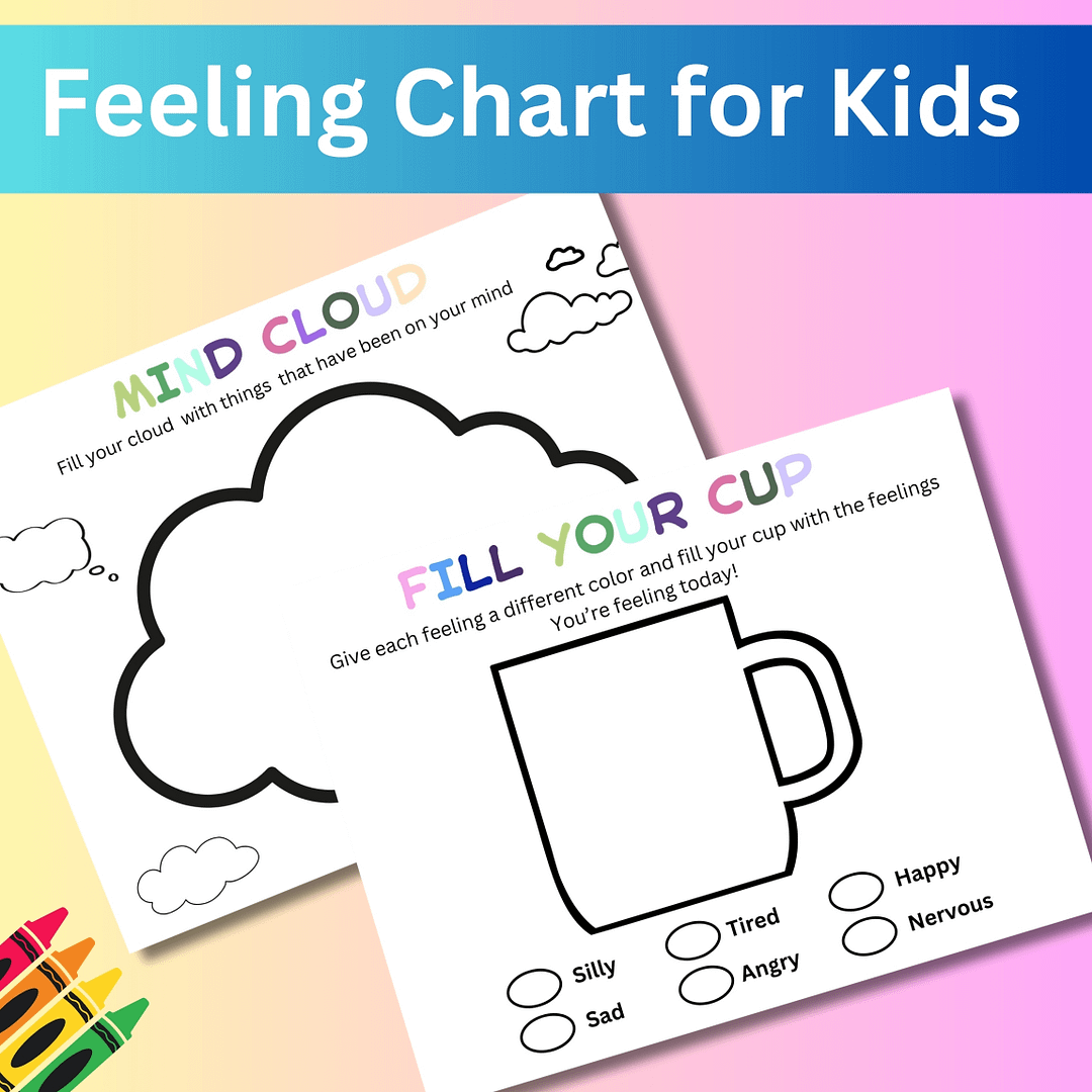 feelings chart for kids positive affirmations worksheets