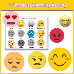 Emotions Matching Activity Preschool Learning, Emotional Recognition Fine Motor Skills Early Childhood Education